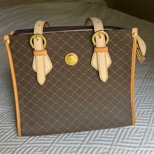 Rioni Moda Italia shoulder tote in brown and cream